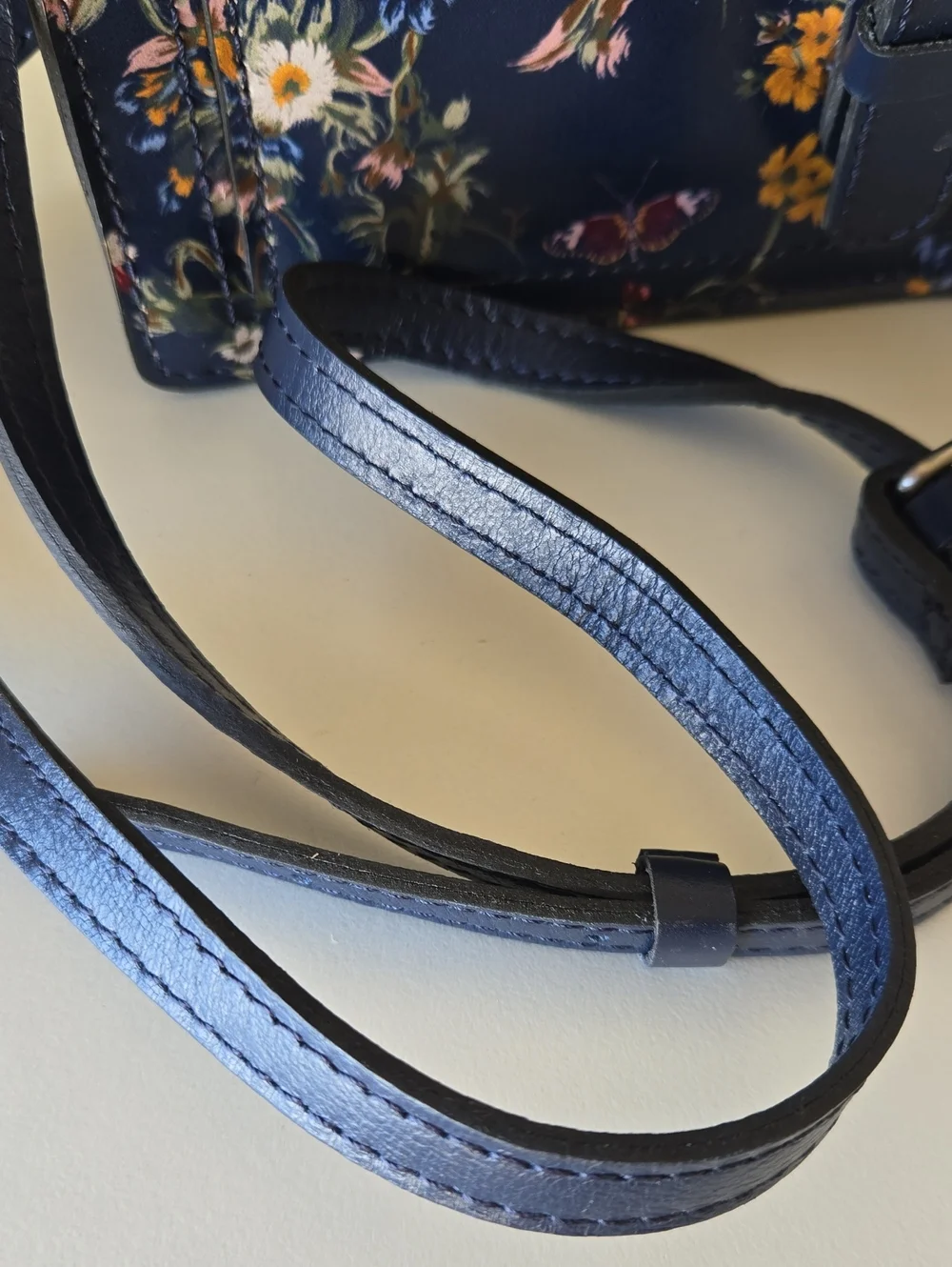 EUC Patricia Nash Floral Navy Crossbody Bag with Adjustable Strap
